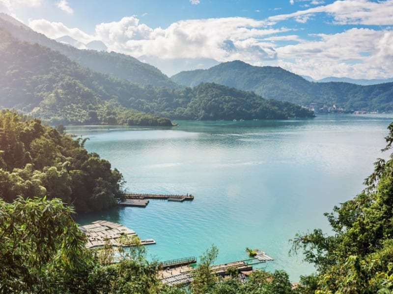 Offering crystal blue water surrounded by lush forests, bamboo and mountains on all sides, Sun Moon Lake is Taiwan's most visited attraction. 